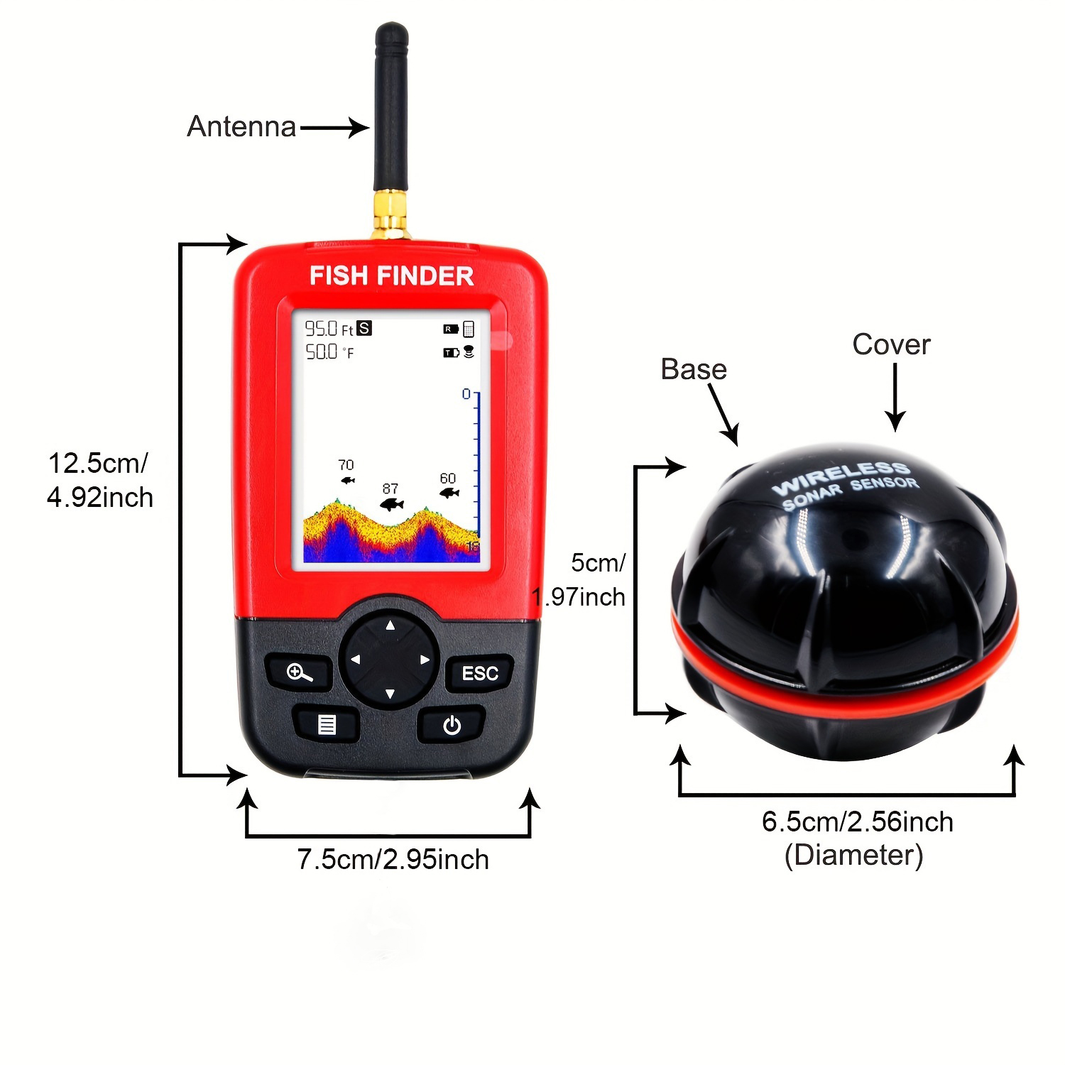 Pencari Ikan Portabel, Dengan  - Fishing Boat Depth Finder ulasan dan harga