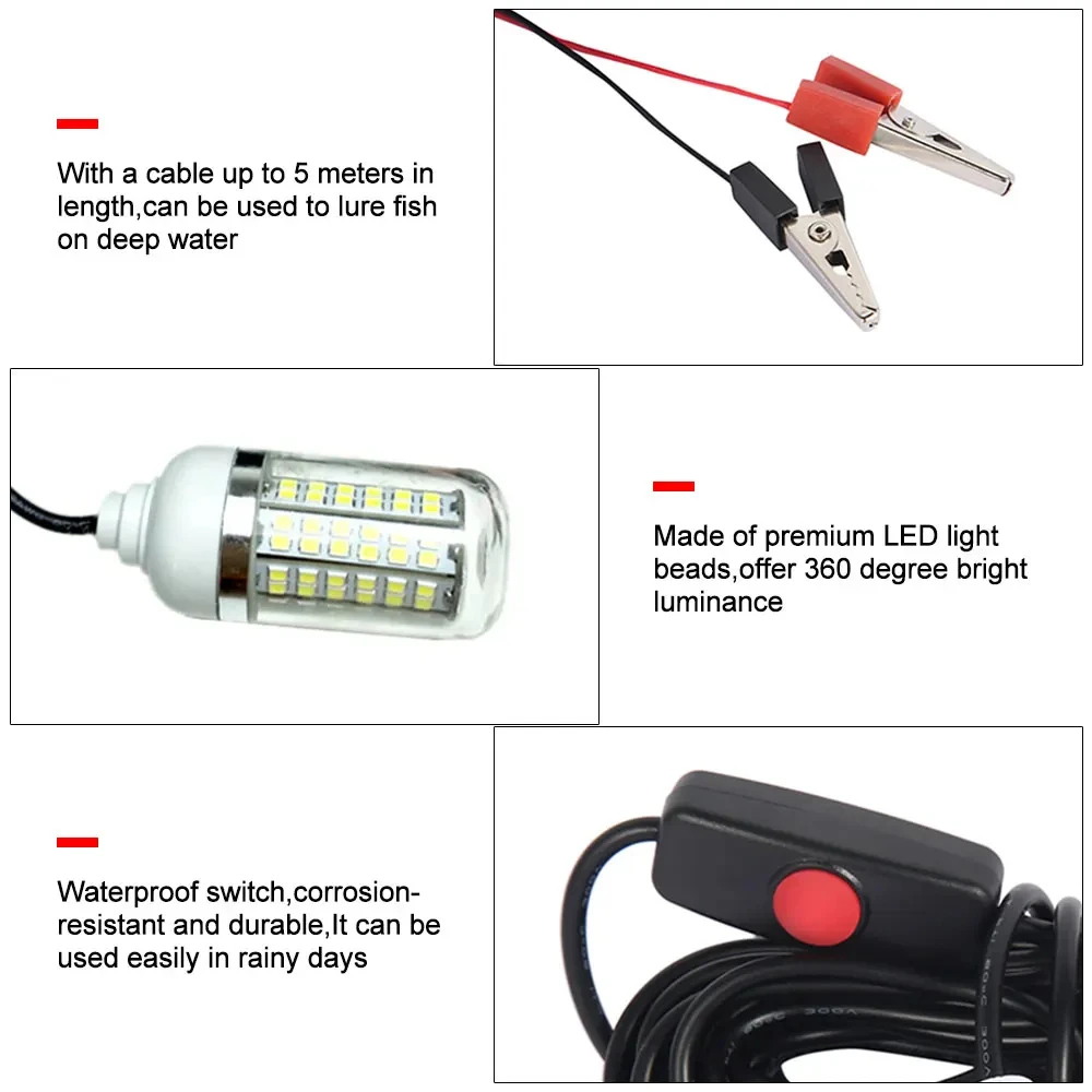 Lampu bawah air 12V 15W 108 LE - Fishing Boat Depth Finder ulasan dan harga